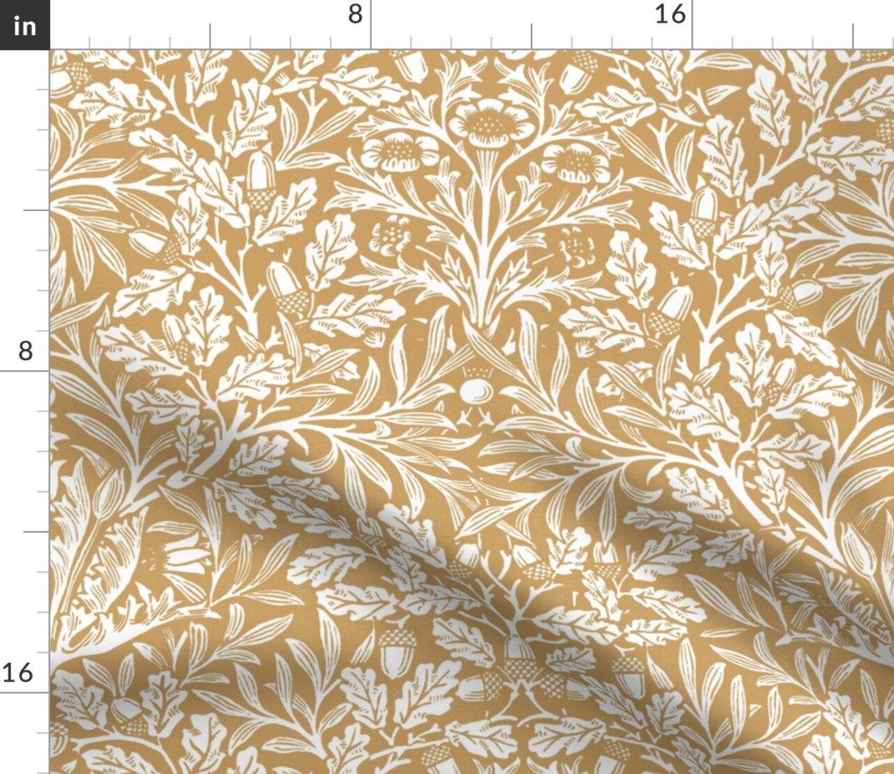 Art Nouveau William Morris Vintage Antique Gold Cottage Arts And Crafts Edwardian Botanical Custom Printed Fabric by Spoonflower Various Fabrics by the Yard or Fat Quarter
